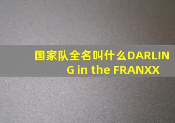 国家队全名叫什么DARLING in the FRANXX